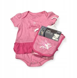 Body niemowlęce różowe komplet 3-pak Reebok Sharks Nhl