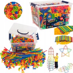 Klocki Konstrukcyjne Słomki Patyczki Do Budowania Rurki Układanka