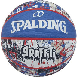 Spalding Unisex dla dorosłych Graffiti Sz6 Ball, niebieski/czerwony,
