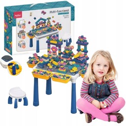 Stolik Z Klockami Tablica Pisak Dwustronna Zestaw Klocki