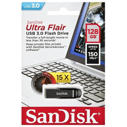 Pendrive SANDISK Cruzer Ultra Flair, 128 GB, USB