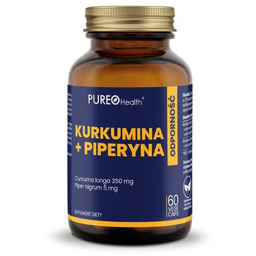 PUREO Health Kurkumina + piperyna, 60 kapsułek