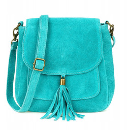 Torebka skórzana Damska Zamszowa Listonoszka retro mała przewieszka