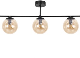 Lampa sufitowa trzy bursztynowe klosze K-5164 Delta, loft