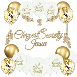 BALONY CHRZEST BOHO na CHRZCINY EKO + IMIĘ