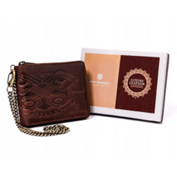 Portfel skórzany Peterson brązowy [DH] Portfel męski skórzany