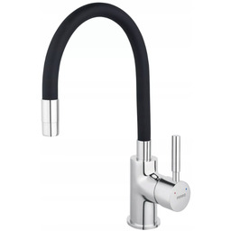 Ferro Bateria kuchenna Zumba, Czarna, stojąca, elastyczna wylewka.