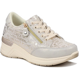 Sneakersy damskie skórzane beżowe S.Barski LR61-7081 półbuty