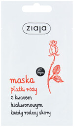 ZIAJA - Maska Płatki róży z kwasem hialuronowym