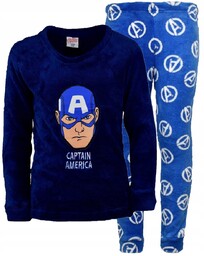 Piżama Avengers Kapitan Ameryka Dziecięca Chłopięca Miś Polarowa