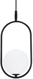 Candellux Czarna lampa wisząca Cordel szklana kula frame
