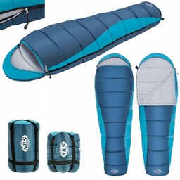 Śpiwór Turystyczny Kempingowy Mumia Z Kapturem Ciepły Duży