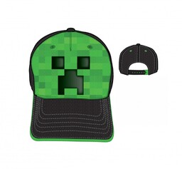 Czapka z daszkiem zielono czarna Minecraft Creeper Astra