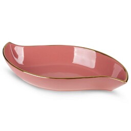 Eurofirany Patera ceramiczna Sibel 36x19x6 różowa ciemna złota