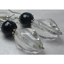 Piękne Kolczyki Naturalny Kryształ Górski