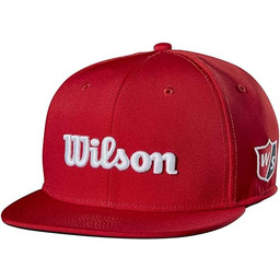 Wilson Unisex czapka golfowa z płaskim rondem, czerwona,