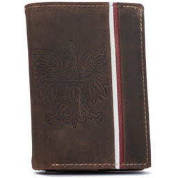 Portfel skórzany patriotyczny N4A-H-BL c.brązowy