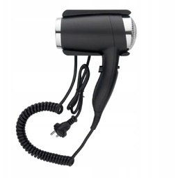 Hotelowa suszarka do włosów czarna ścienna 1800