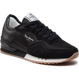 Sneakersy Pepe Jeans London W Sequins PLS31382 Black