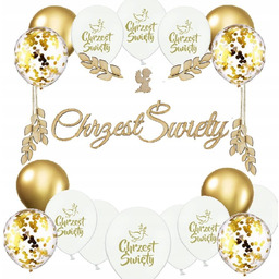 BALONY CHRZEST dekoracje BOHO na CHRZCINY EKO