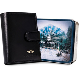 Skórzany portfel Peterson PTN 366Z 2-1-1 czarny