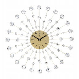 Zegar Ścienny Livello Nowoczesny z Kryształkami 50 cm