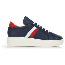Damskie sneakersy skórzane z falbanką beżowe