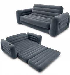 Dmuchana Sofa Kanapa Wersalka 2 Osoby Szara Mocna