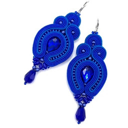 Pakamera Kolczyki sutasz niebieskie chabrowe Verra wieczorowe