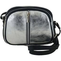 Barberinis Mała torebka damska skórzana trzykomorowa - Srebrna