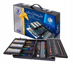 Zestaw Artystyczny Walizka Drewniana Art&hobby 218 elementów Astra