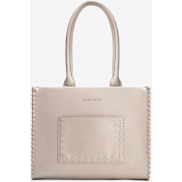 Damska shopperka z imitacji skóry z dekoracyjną plecionką