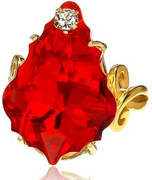 Kryształy Baroque Siam Pierścionek Złote Srebro Certyfikat