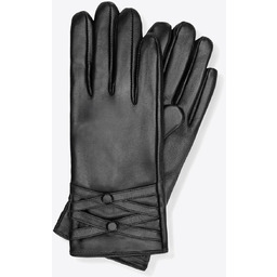 Ocieplane rękawiczki damskie ze skóry naturalnej czarne