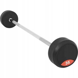 Sztanga prosta Stała gumowana 35 Kg 124 CM