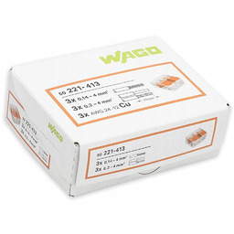Wago Szybkozłączka Drut/linka 3x4mm 221-413 50 szt