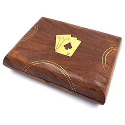 Karty Do Gry W Ozdobnym Pudełku Drewnianym