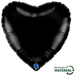 Balon foliowy serce czarny - 14" - 1