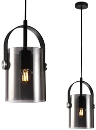 Industrialna LAMPA wisząca NANESMA PND-32453-1-BK+SG Italux szklany zwis