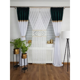 Firana gotowa, zestaw dekoracyjny z panelem -firana