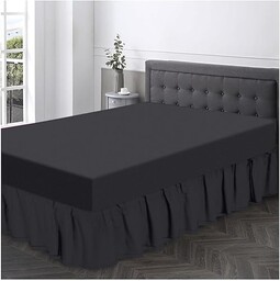 Jednokolorowe prześcieradło z gumką z falbaną - miękkie