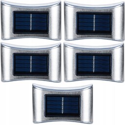 5x Lampa Kinkiet Solarny Czarny Zewnętrzny Z Czujnikiem