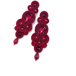 Pakamera Kolczyki sutasz bordowe Keira wieczorowe eleganckie