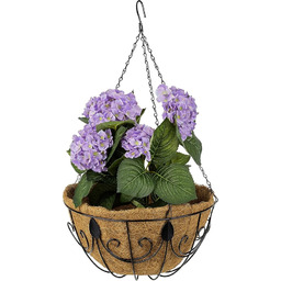 Relaxdays Kosz wiszący, zestaw 3 szt., kokos, kwietnik