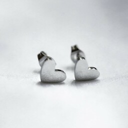 Kolczyki srebrne serduszka wkrętki ze stali szlachetnej