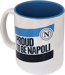 SSC Napoli Kubek ceramiczny z napisem, jasnoniebieski wewnątrz