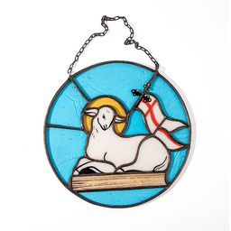 Baranek Boży witrażowa zawieszka religijna