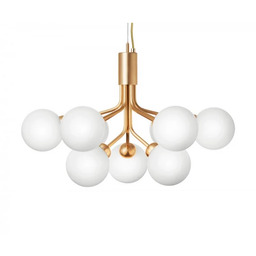 Nuura Aps - Apiales 9 Żyrandol Brushed Brass/Opal