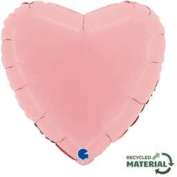 Balon foliowy serce matowy różowy - 14" -