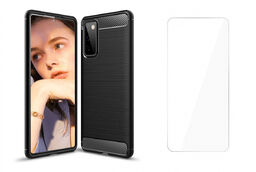 Etui Carbon Case + Szkło Hartowane do Samsung